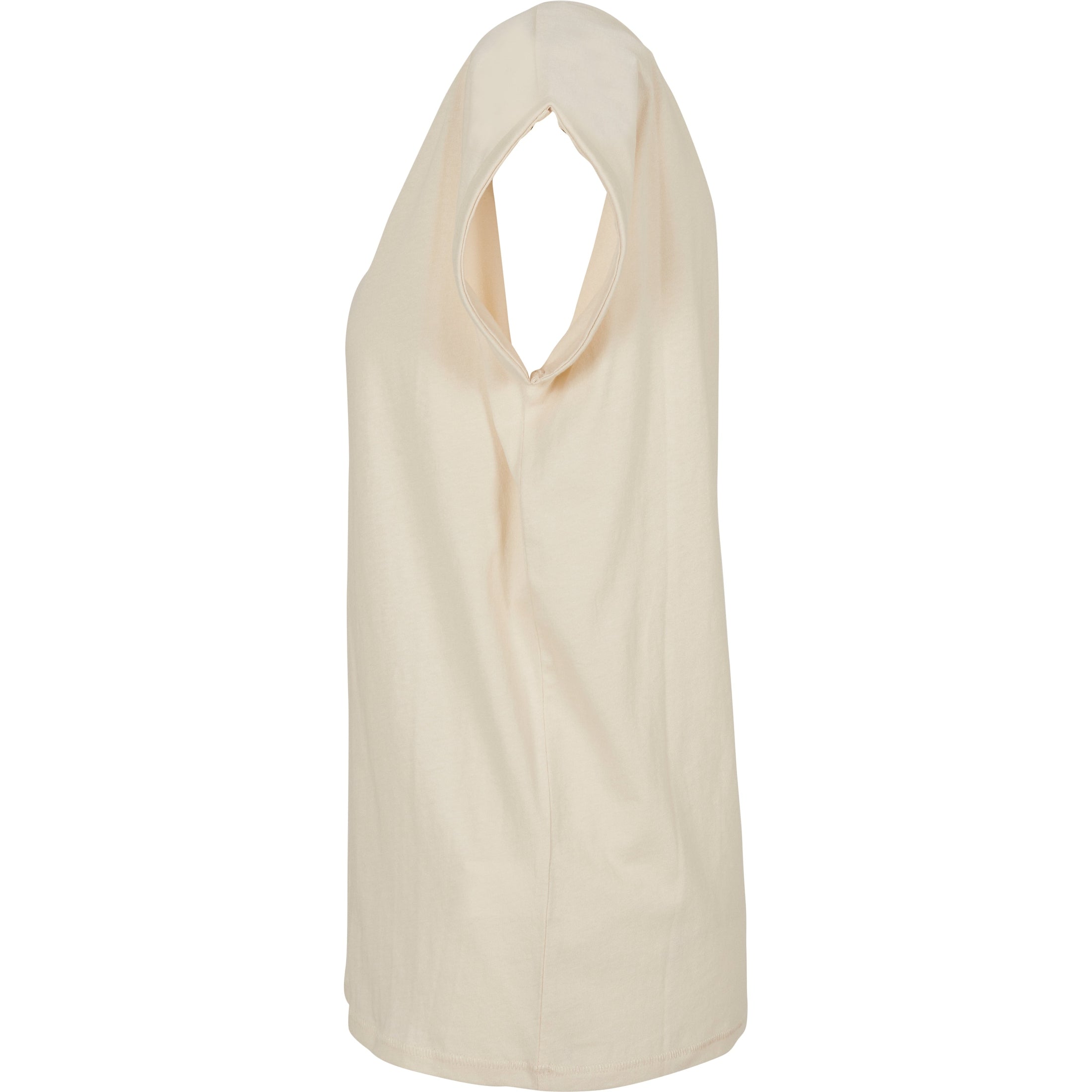 Build Your Brand Women's Extended Shoulder Tee - White Sand