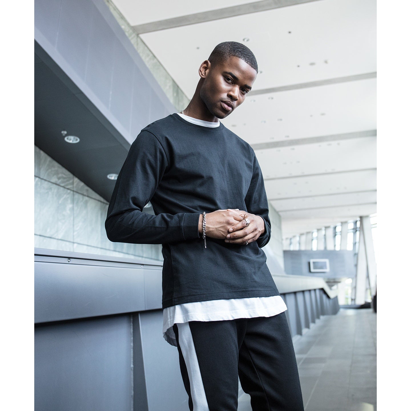 Build Your Brand Long Sleeve With Cuff Rib