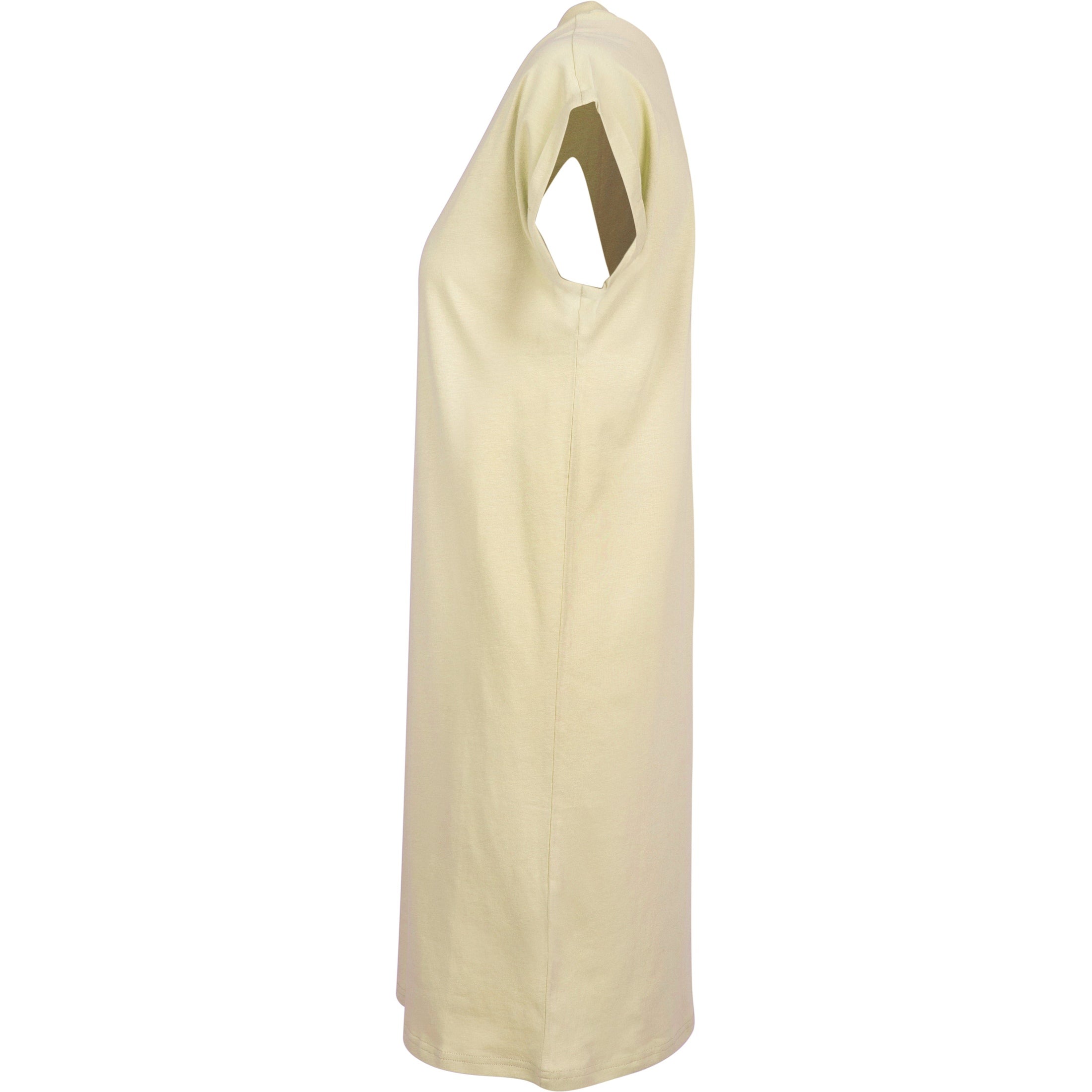 Build Your Brand Women's Turtle Extended Shoulder Dress - Soft Yellow