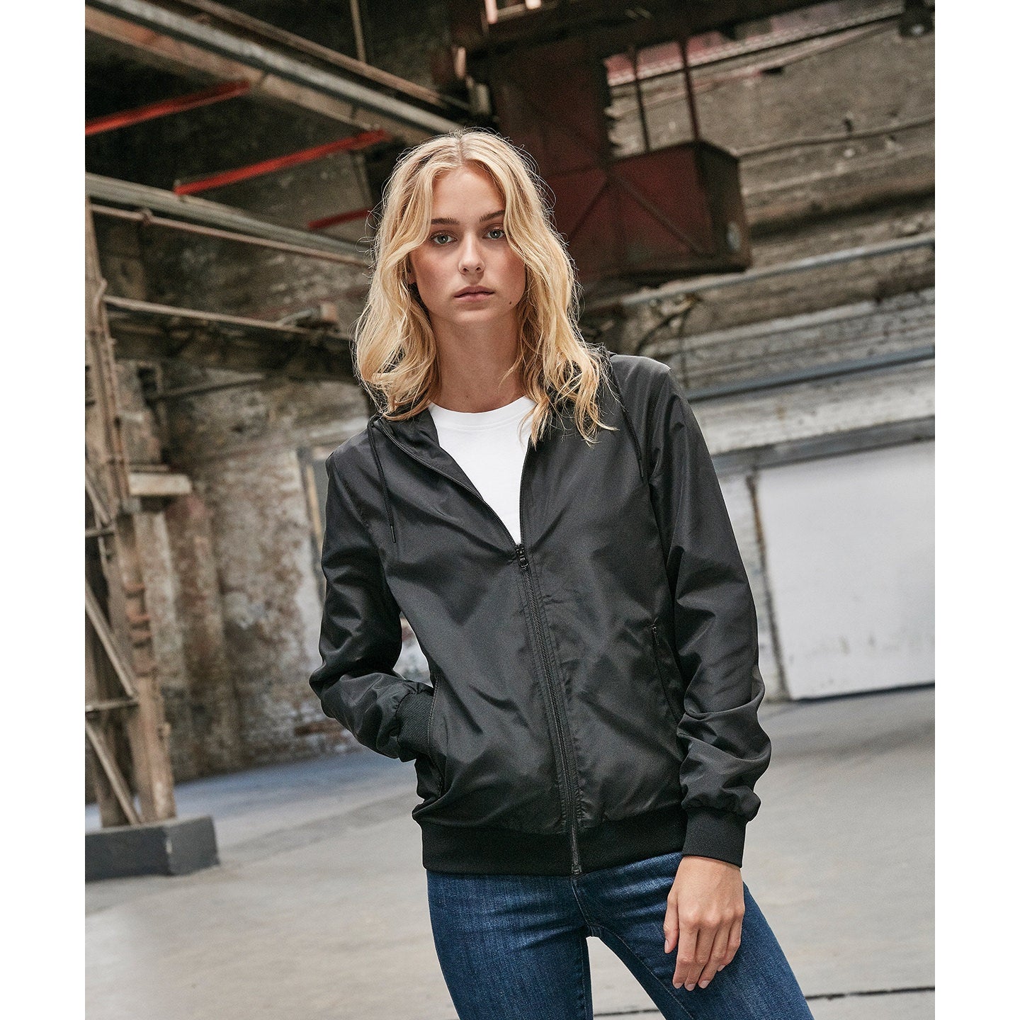 Build Your Brand Women's Recycled Windrunner