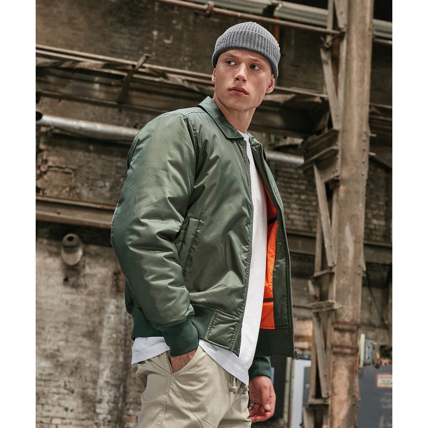 Build Your Brand Collar Bomber Jacket