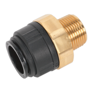 Sealey Straight Adaptor 28mm x 1"BSPT Brass (John Guest Speedfit® - MM012808N)