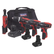 Sealey SV12 Series 4 x 12V Cordless Power Tool Combo Kit