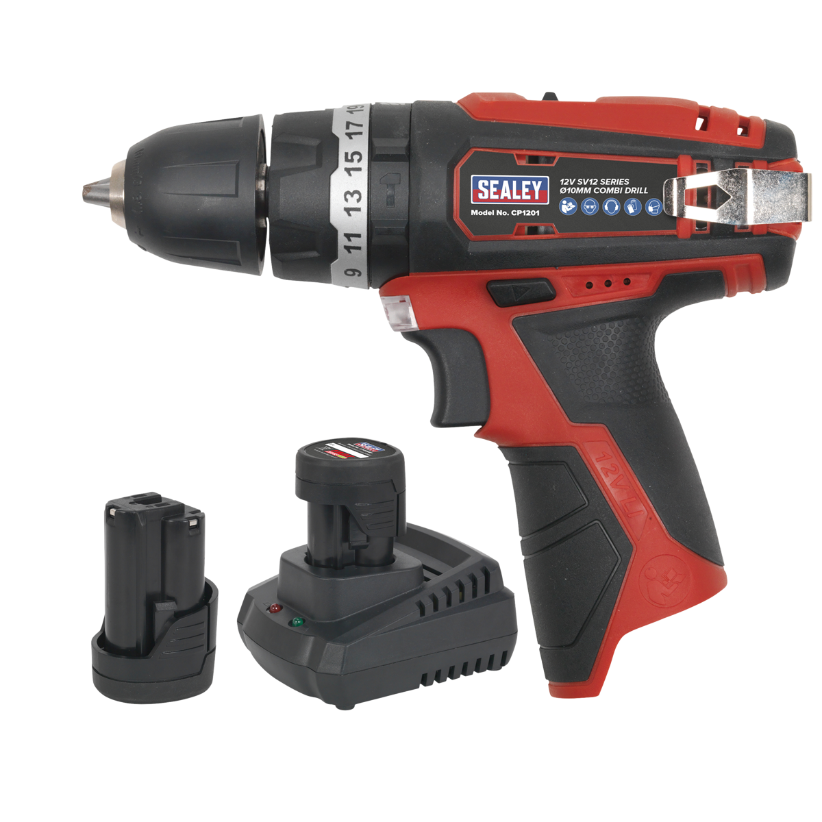 Sealey Combi Drill Kit Ø10mm 12V SV12 Series - 2 Batteries