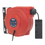 Sealey Cable Reel System Retractable 10m 2 x 230V Socket