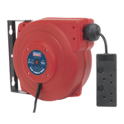 Sealey Cable Reel System Retractable 15m 2 x 230V Socket