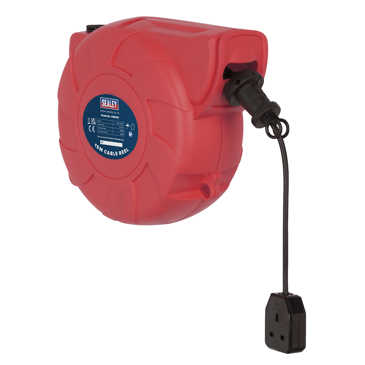 Sealey Cable Reel System Retractable 15m 1 x 230V Socket
