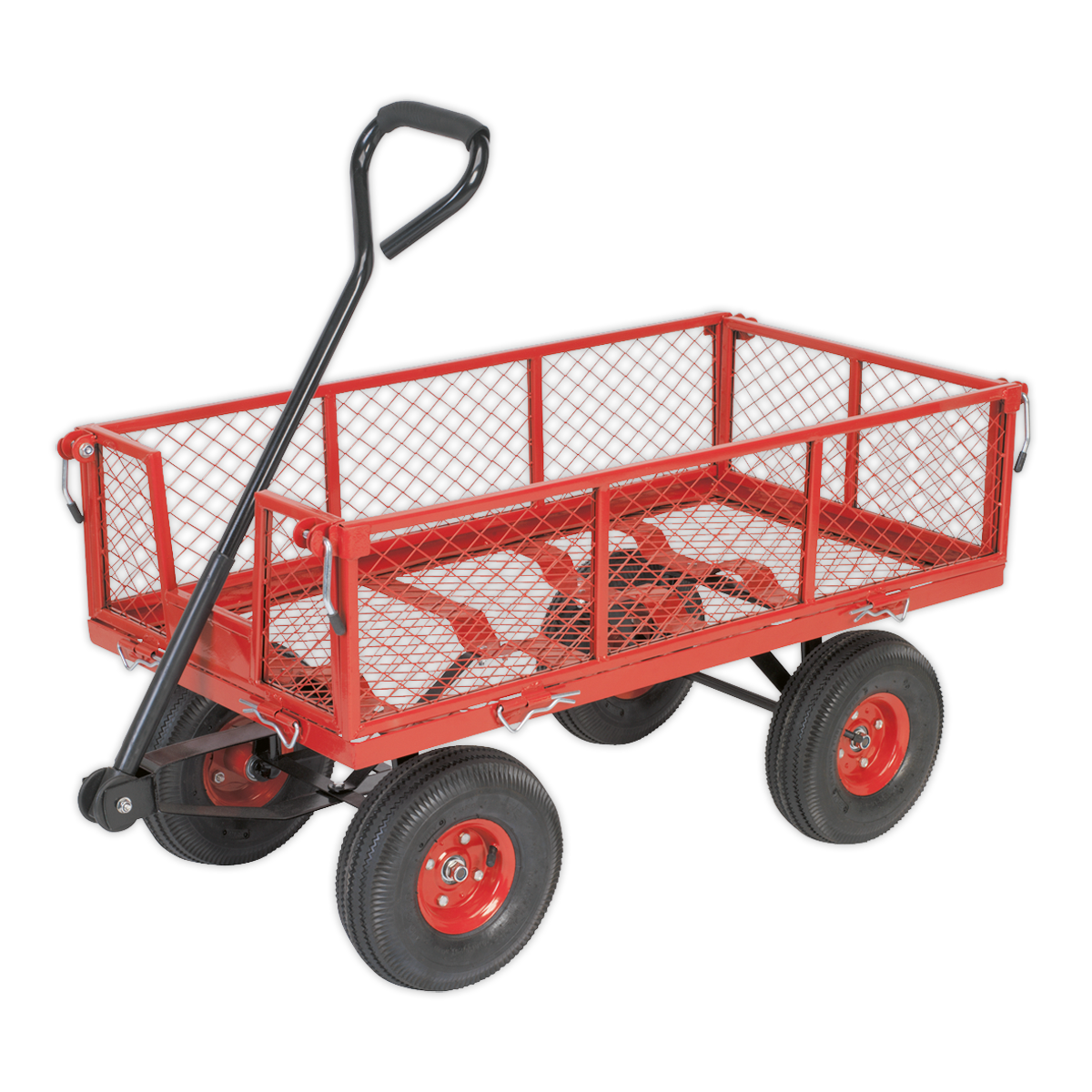 Sealey Platform Truck with Removable Sides Pneumatic Tyres 200kg Capacity