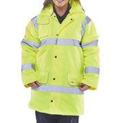 Beeswift Fleece Lined Traffic Jacket Saturn Yellow