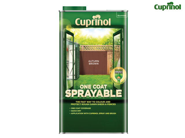 Cuprinol One Coat Sprayable Fence Treatment Autumn Brown 5 litre