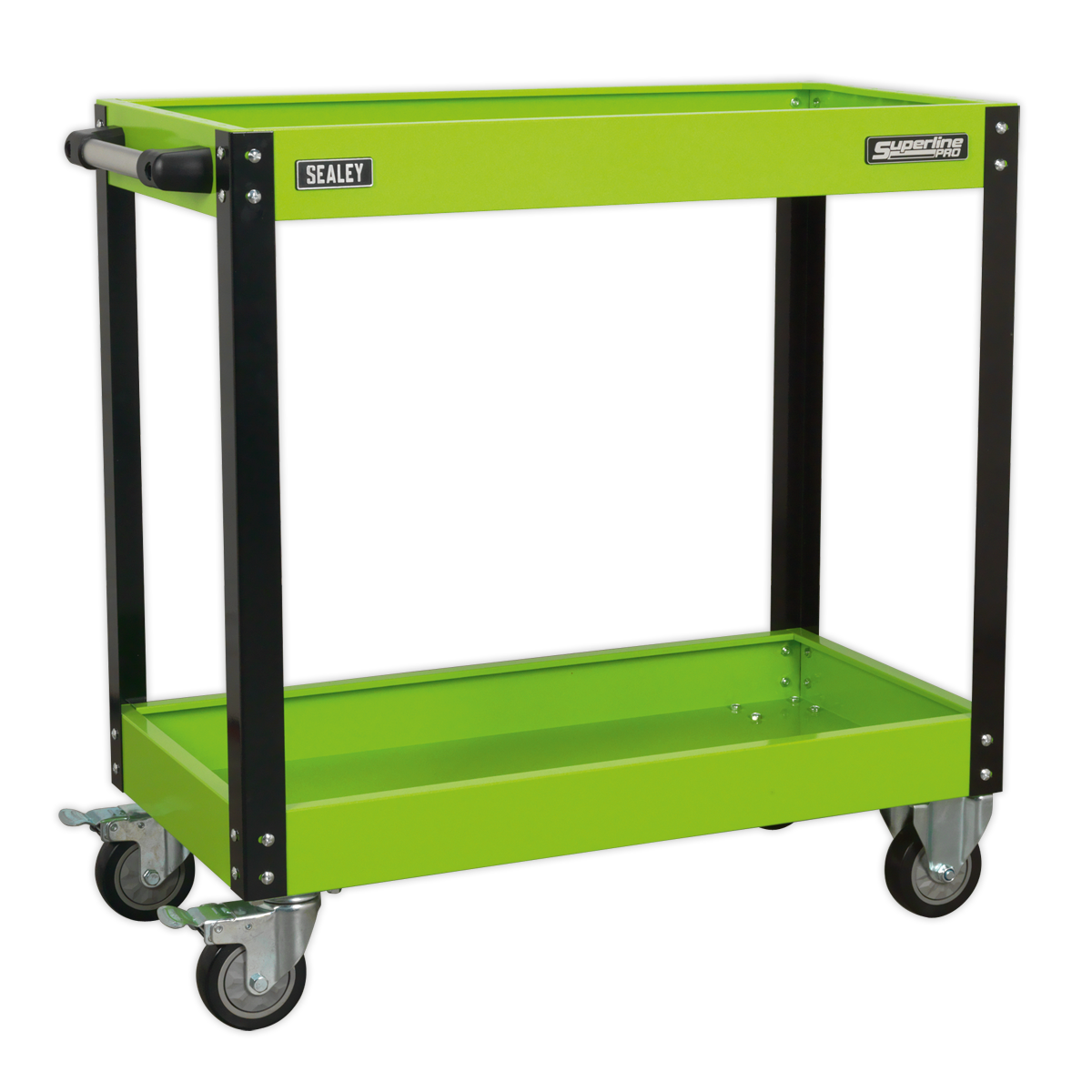 Sealey Workshop Trolley 2-Level Heavy-Duty - Hi-Vis Green