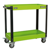 Sealey Workshop Trolley 2-Level Heavy-Duty - Hi-Vis Green