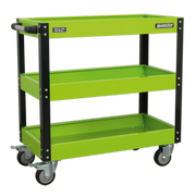 Sealey Workshop Trolley 3-Level Heavy-Duty - Hi-Vis Green
