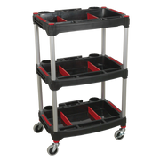 Sealey Workshop Trolley 3-Level Composite with Parts Storage