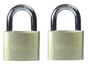 DEFENDER Aluminium Padlock Twin Pack 40mm