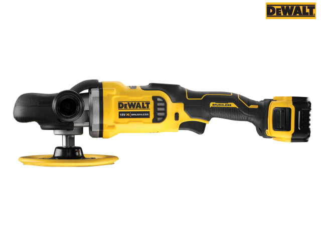 DEWALT DCM849P2 XR Brushless Rotary Polisher 180mm 18V 2 x 5.0Ah Li-ion