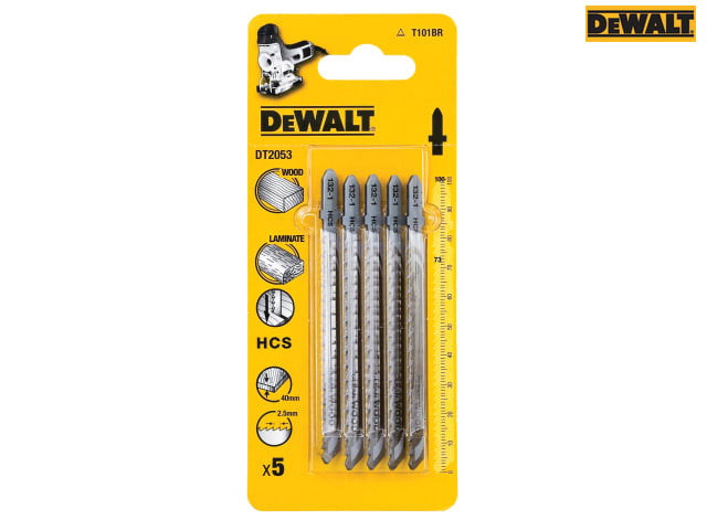DEWALT HCS Wood Jigsaw Blades Pack of 5 T101BR