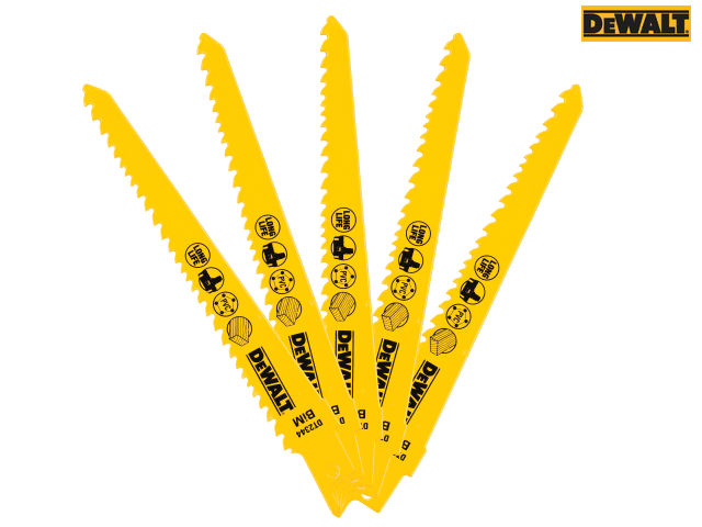DEWALT Bi-Metal Reciprocating Blade for Wood Cordless 152mm Pack of 5