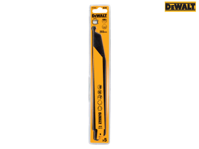 DEWALT Bi-Metal Reciprocating Blade for Metal 203mm x 14 TPI (Pack 5)