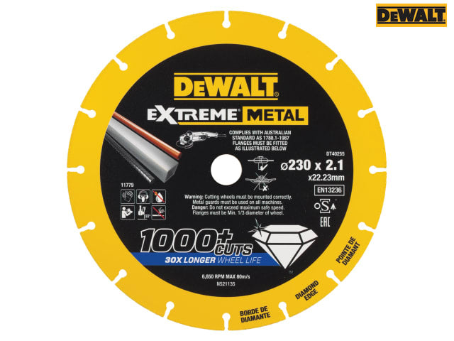 DEWALT Extreme Metal Cut Off Saw Blade 230 x 22.23 x 2.10mm