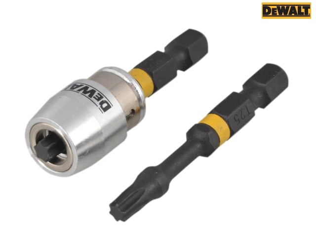 DEWALT Impact Torsion Bits TX25 x 50mm (x2) and Magnetic Screwlock Sleeve