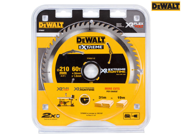 DEWALT XR FlexVolt Table Saw Blade 210 x 30mm x 60T