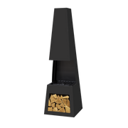 Sealey Dellonda Outdoor Chiminea Fireplace Fire Pit Heater Firewood Storage Black Steel