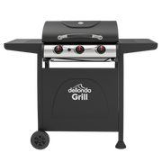 Sealey Dellonda 3 Burner Gas BBQ Grill, Ignition, Thermometer, Black/Stainless Steel