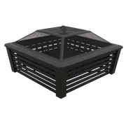 Sealey Dellonda 35" Square Outdoor Fire Pit, Black