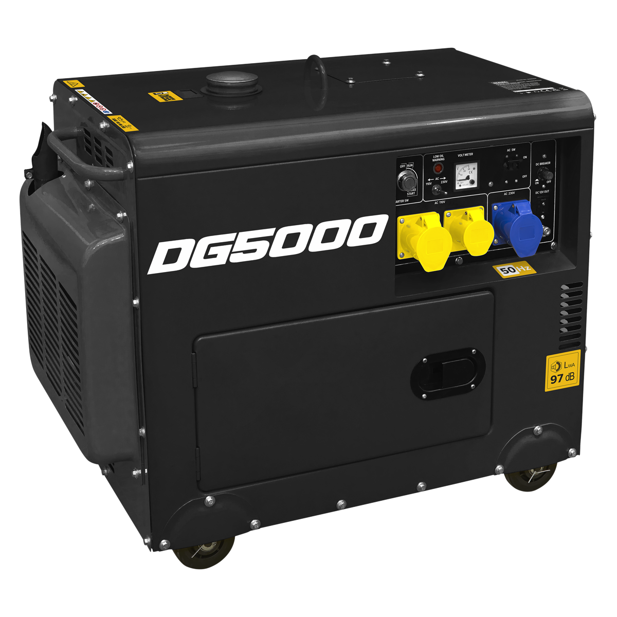Sealey Diesel Generator - 4-Stroke Engine 5000W 110/230V