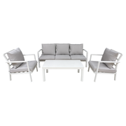 Sealey Dellonda Kyoto 4-Piece Aluminium Outdoor Garden Sofa Arm Chair Coffee Table Set