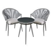 Sealey Dellonda Echo 3-Piece Aluminium Balcony Set with Tempered Glass Top - DG58