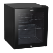 Sealey Baridi 50L Table Top Beer & Drinks Mini Fridge with Light 3-10°C - Black & Glass