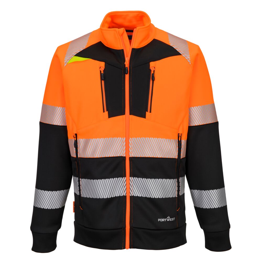 Portwest DX4 Hi-Vis Class 1 Funnel Neck Zipped Sweatshirt