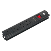 Sealey Extension Cable 2.6m 4 x 230V + 2 x USB Sockets - Black