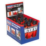 Sealey Clip-On Funnel with Spout - Display Box of 12