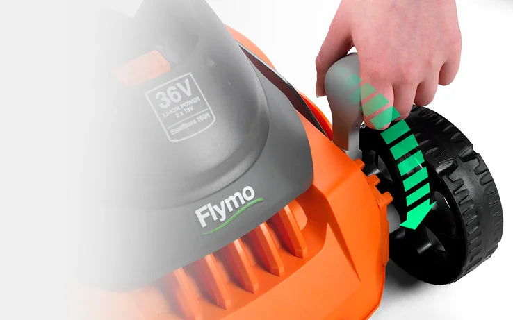 Flymo 36V EasiStore 380R - Smart, Cordless Lawn Mower with Quick-Adjust Cutting Heights