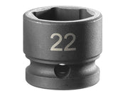 Facom 6-Point Stubby Impact Socket 1/2in Drive 22mm