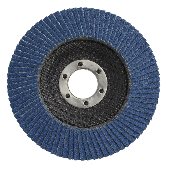 Sealey 120Grit Flap Discs Zirconium Ø115mm Ø22mm Bore - Pack of 10