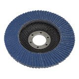 Sealey 120Grit Flap Discs Zirconium Ø115mm Ø22mm Bore - Pack of 10