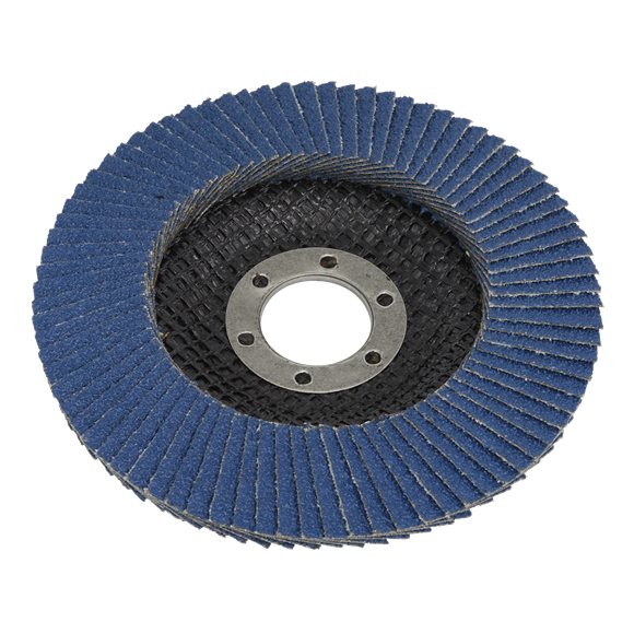 Sealey 120Grit Flap Discs Zirconium Ø115mm Ø22mm Bore - Pack of 10