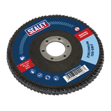 Sealey 120Grit Flap Discs Zirconium Ø115mm Ø22mm Bore - Pack of 10
