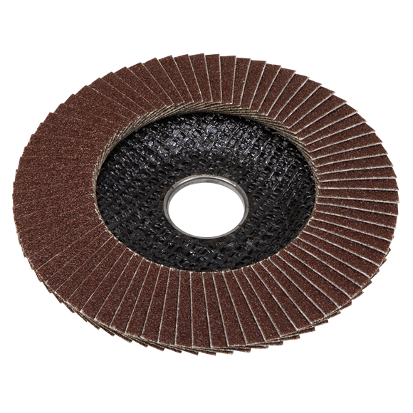 Sealey 120Grit Flap Discs Aluminium Oxide Ø115mm Ø22mm Bore - Pack of 10