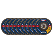 Sealey 40Grit Flap Discs Aluminium Oxide Ø115mm Ø22mm Bore - Pack of 10