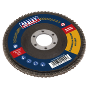 Sealey Flap Disc Aluminium Oxide Ø115mm Ø22mm Bore 40Grit