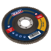 Sealey Flap Disc Aluminium Oxide Ø125mm Ø22mm Bore 120Grit