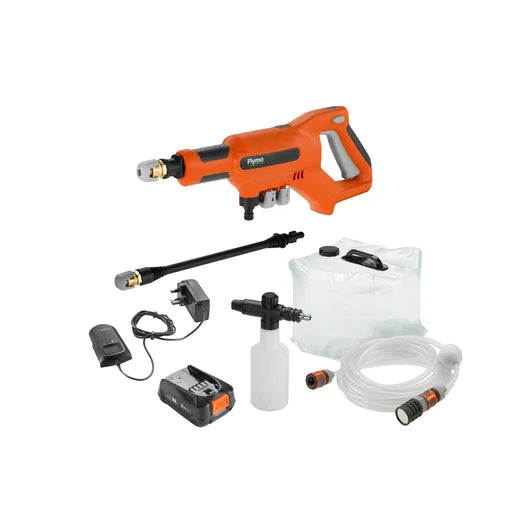FLYMO EasiClean Li Plus – Cordless Battery Pressure Washer with Accessories