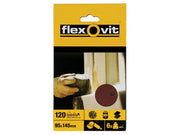 Flexovit Detail Hook & Loop Sanding Sheets 95x145mm Fine 120G (Pack 6)