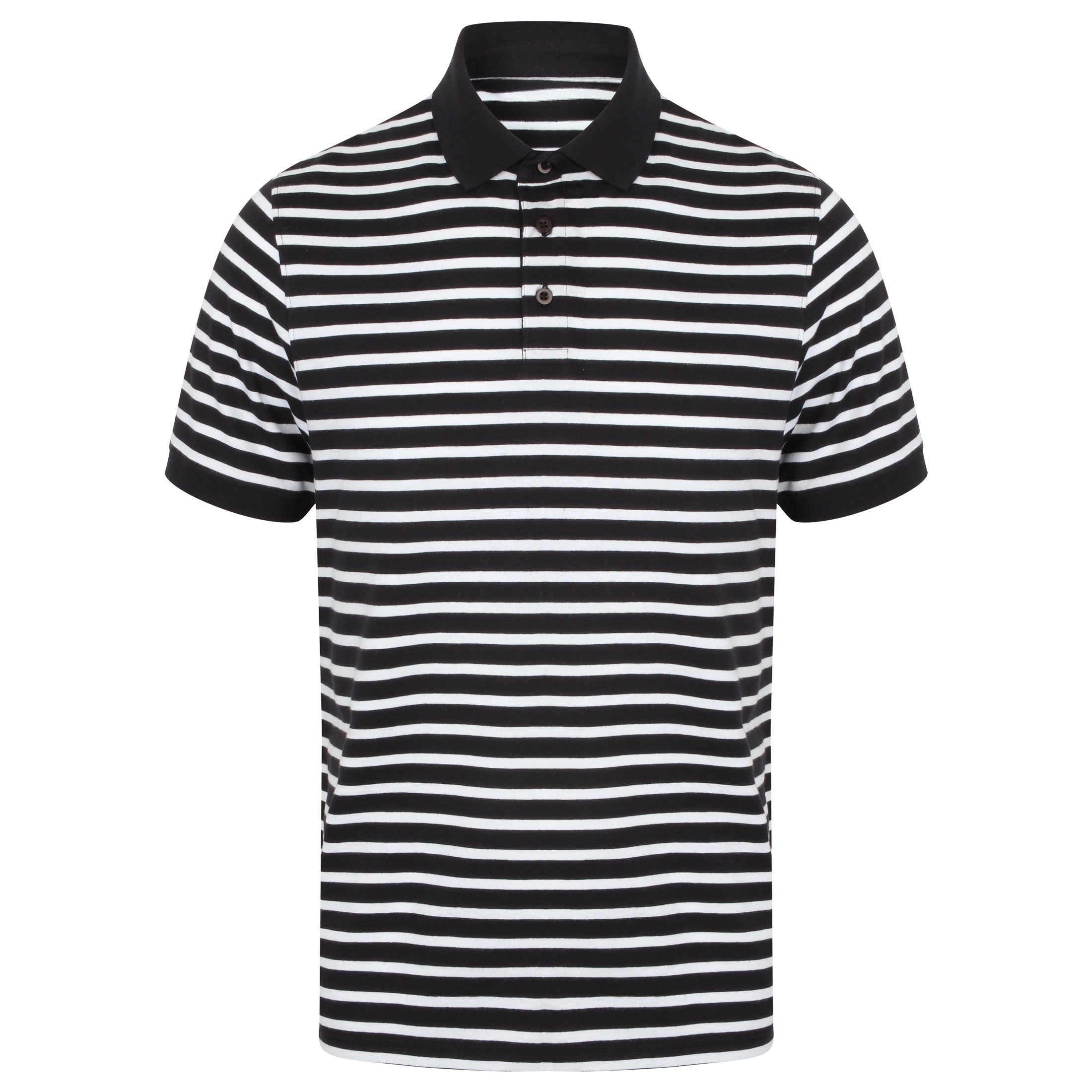 Front Row Striped Jersey Polo Shirt