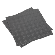 Sealey Vinyl Floor Tile with Peel & Stick Backing - Silver Treadplate Pack of 16